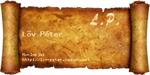 Löv Péter névjegykártya